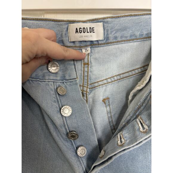 Agolde Parker Jean In Pivot Size 25 Button Fly Light Wash Casual Comfy Classic - Picture 5 of 7